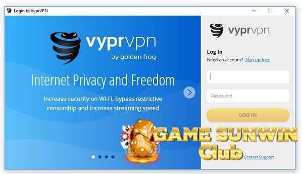 Mở phần mềm VyprVPN rồi đăng nhập