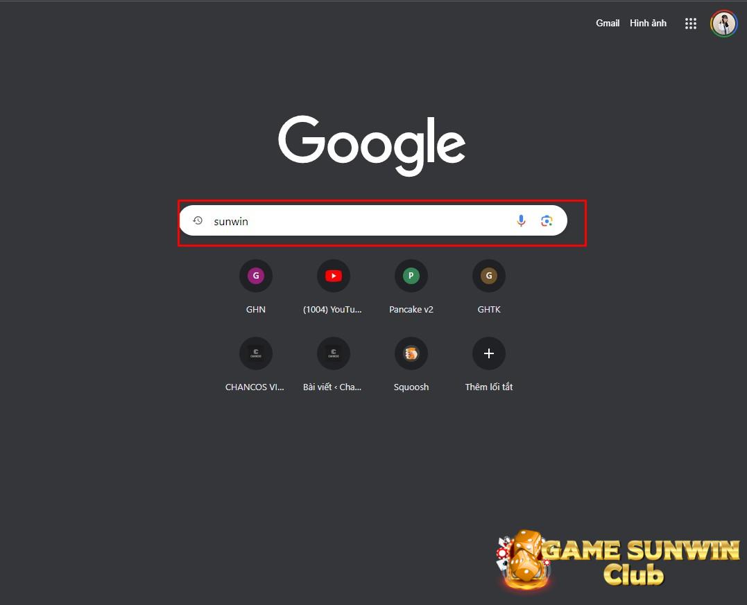 Tìm kiếm Sunwin trên Google Chrome