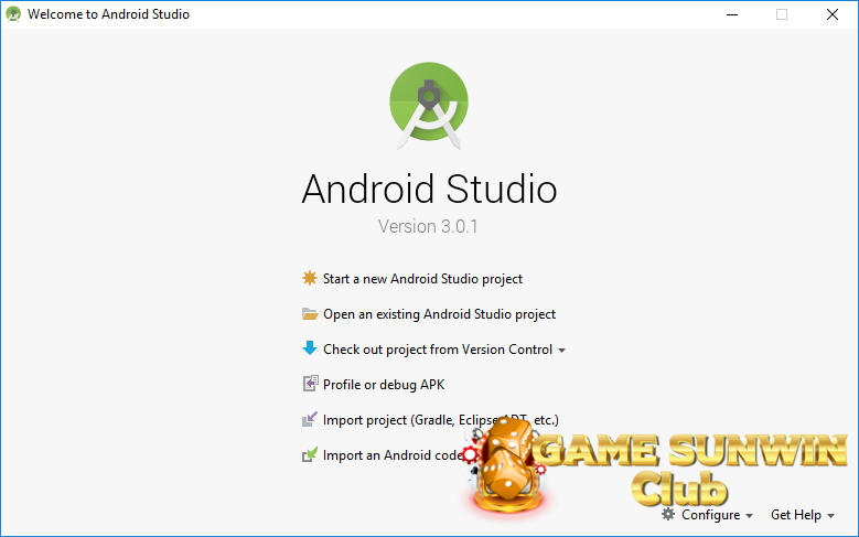 Tự tạo một trình giả lập Android bằng cách bấm chọn Start a new studio project